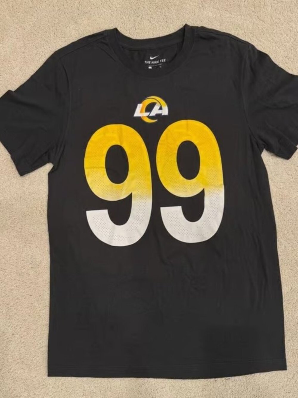 Nike Men NFL Rams Aaron Donald #99 Anthracite T-Shirt Sz Small NEW